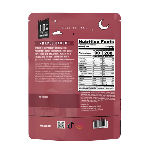 nutrition facts for vegan jerky