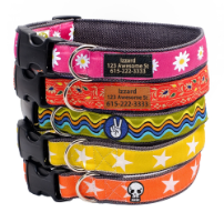 Decorative adjustable hemp dog collar – handmade, hypoallergenic, and eco-friendly by Earthdog
