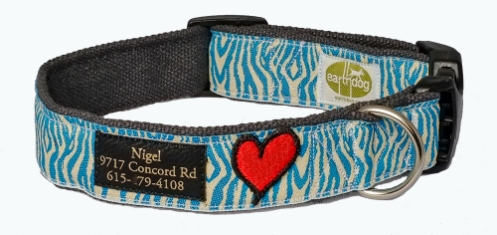 Custom engraved hemp dog collar with name tag – colorful and sustainable design