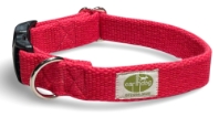 earthdog limited drop solid hemp adjustable collar in fire red colorway