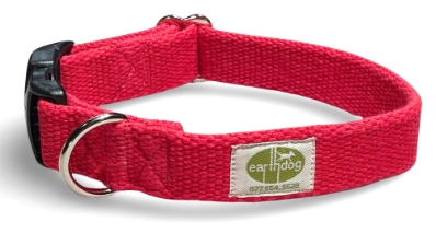 earthdog limited drop solid hemp adjustable collar in fire red colorway