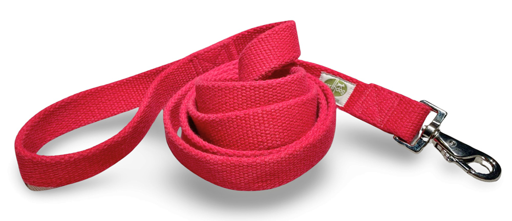 earthdog limited drop solid hemp leash in fire red colorway