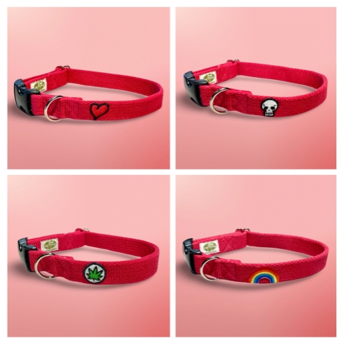 earthdog limited drop solid hemp martingale in fire red color way