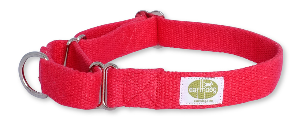 earthdog limited drop solid hemp martingale in fire red color way