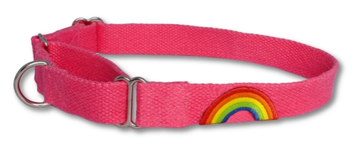 earthdog hemp solid fuchsia martingale with rainbow patch